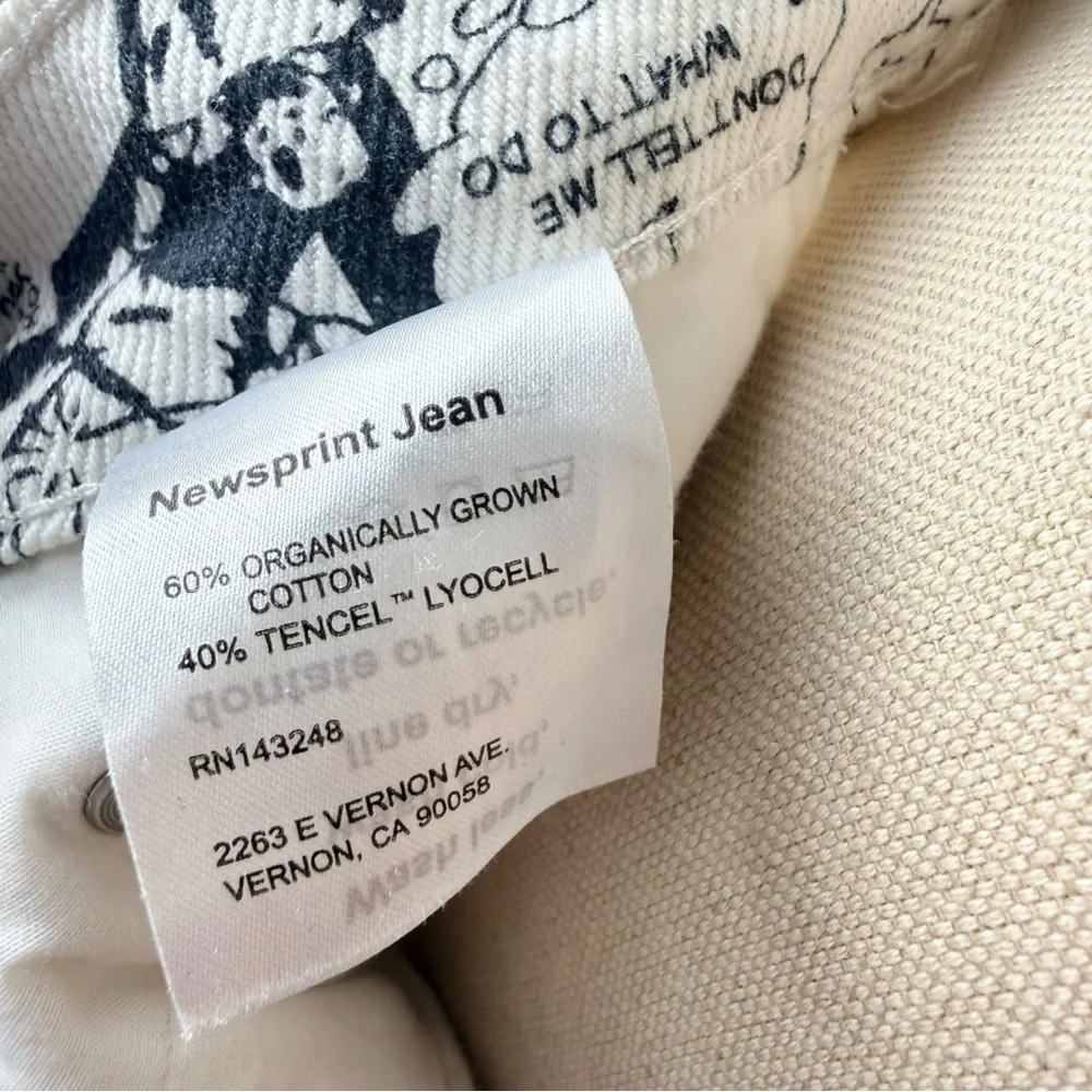 Reformation Newsprint Graphic Pants Black White Comic Print Jeans Size 29 Y2K - Picture 7 of 12